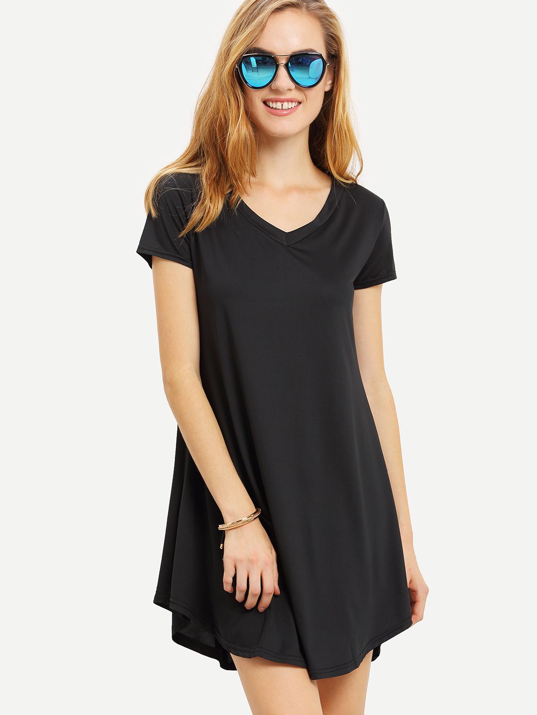 V-Neck Swing Dress